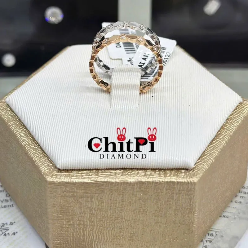 Nhẫn kim cương thiết kế lục giác