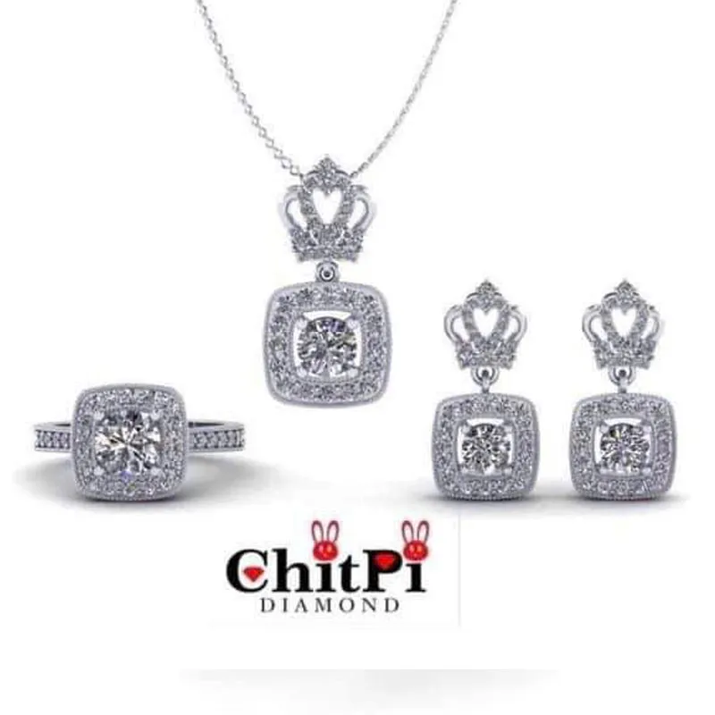 Bộ trang sức kim cương tự nhiên Queen of Hearts