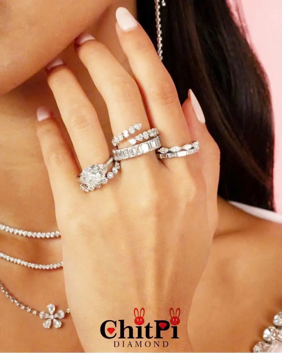 Bộ nhẫn kim cương ring stack