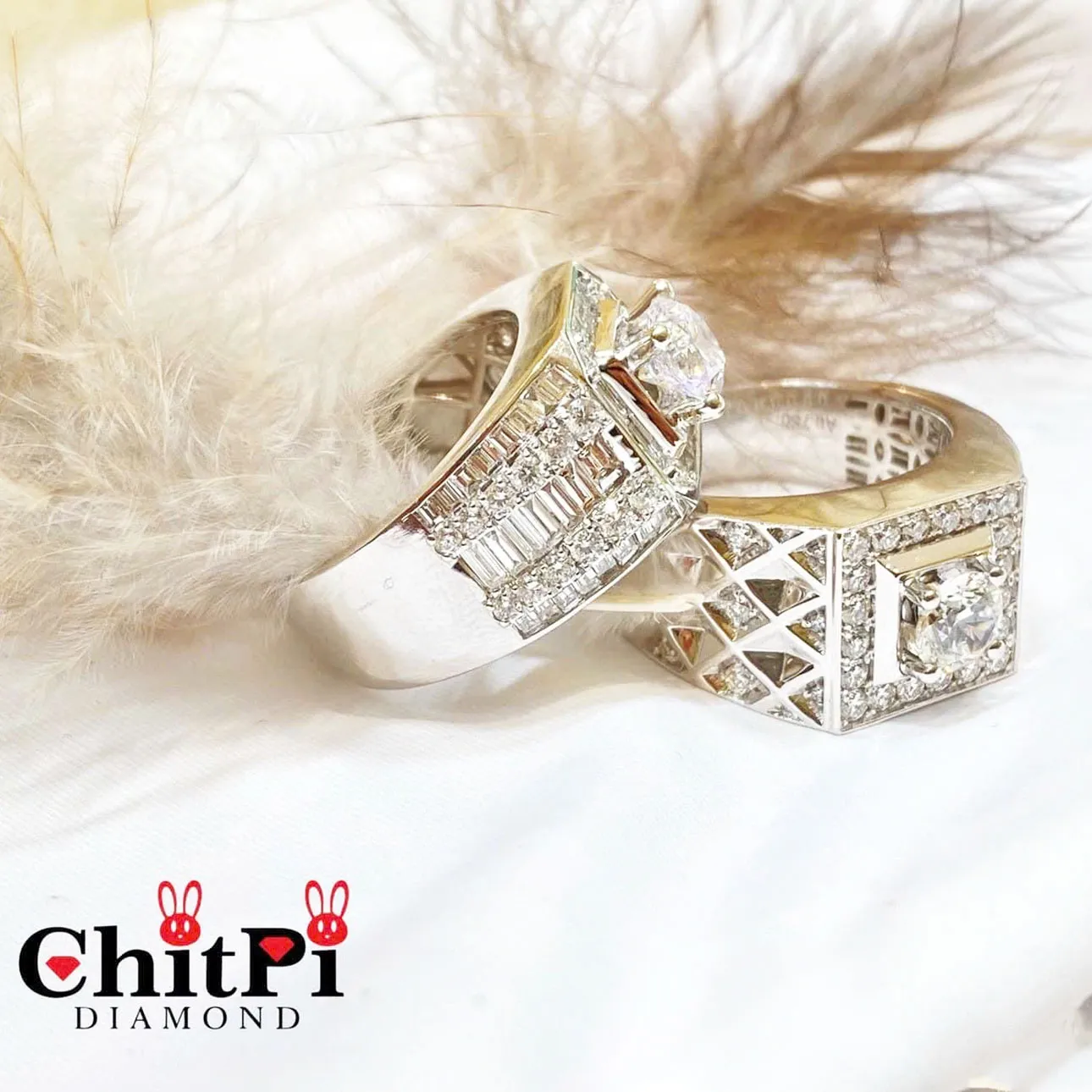 Nhẫn cưới kim cương vàng trắng
